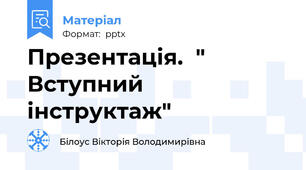 Презентація.  " Вступний  інструктаж"