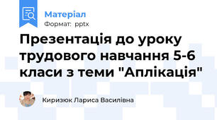 Презентація до уроку трудового навчання 5-6 класи з теми "Аплікація"