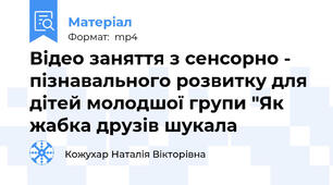 Відео заняття з сенсорно - пізнавального розвитку для дітей молодшої групи "Як жабка друзів шукала