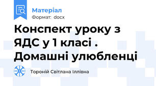 Конспект уроку з ЯДС у 1 класі . Домашні улюбленці