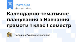 Календарно-тематичне планування з Навчання грамоти 1 клас І семестр