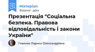 Презентація "Соціальна безпека. Правова відповідальність і закони України"