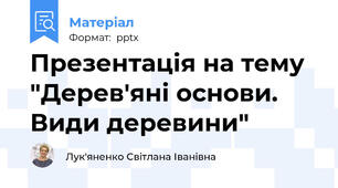 Презентація на тему "Дерев'яні основи. Види деревини"