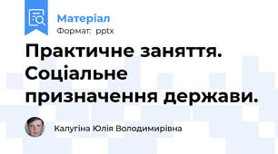 Практичне заняття. Соціальне призначення держави.