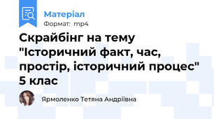 Скрайбінг на тему "Історичний факт, час, простір, історичний процес" 5 клас