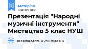 Презентація "Народні музичні інструменти" Мистецтво 5 клас НУШ