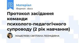 Протокол засідання команди психолого-педагогічного супроводу (2 рік навчання)