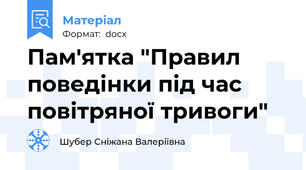 Пам'ятка "Правил поведінки під час повітряної тривоги"