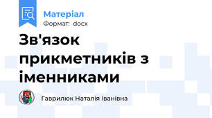 Зв'язок прикметників з іменниками