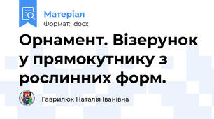 Орнамент. Візерунок у прямокутнику з рослинних форм.