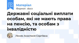 Державні соціальні виплати особам, які не мають права на пенсію, та особам з інвалідністю