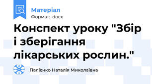 Конспект уроку "Збір і зберігання лікарських рослин."