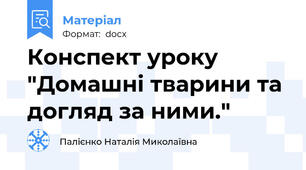 Конспект уроку "Домашні тварини та догляд за ними."