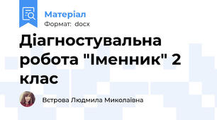 Діагностувальна робота "Іменник" 2 клас