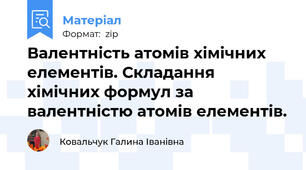 Валентність атомів хімічних елементів. Складання хімічних формул за валентністю атомів елементів.
