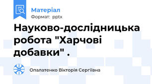 Науково-дослідницька робота "Харчові добавки" .