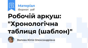 Робочій аркуш: "Хронологічна таблиця (шаблон)"