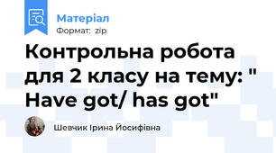 Контрольна робота для 2 класу на тему: " Have got/ has got"