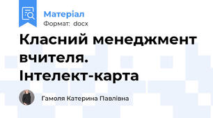 Класний менеджмент вчителя. Інтелект-карта