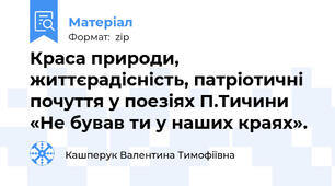 Краса природи, життєрадісність, патріотичні почуття у поезіях П.Тичини «Не бував ти у наших краях».
