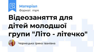 Відеозаняття для дітей молодшої групи "Літо - літечко"
