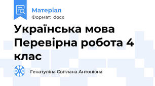 Українська мова Перевірна робота 4 клас