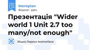Презентація "Wider world 1 Unit 2.7 too many/not enough"