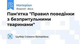 Пам'ятка "Правил поведінки з безпритульними тваринами"
