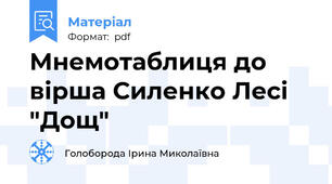Мнемотаблиця до вірша Силенко Лесі "Дощ"