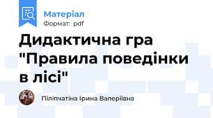 Дидактична гра "Правила поведінки в лісі"