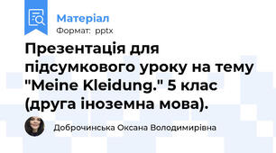 Презентація для підсумкового уроку на тему "Meine Kleidung." 5 клас (друга іноземна мова).
