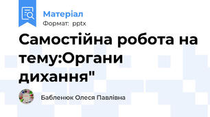Самостійна робота на тему:Органи дихання"