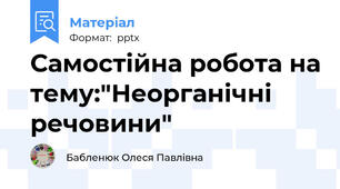 Самостійна робота на тему:"Неорганічні речовини"