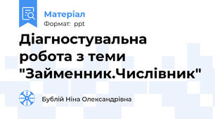 Діагностувальна робота з теми "Займенник.Числівник"
