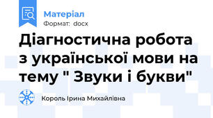 Діагностична робота з української мови на тему " Звуки і букви"