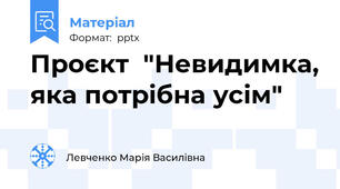 Проєкт  "Невидимка, яка потрібна усім"