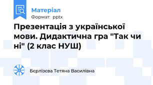 Презентація з української мови. Дидактична гра "Так чи ні" (2 клас НУШ)