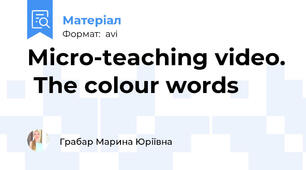 Micro-teaching video.  The colour words