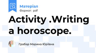 Activity .Writing a horoscope.