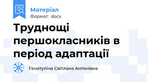 Труднощі першокласників в період адаптації