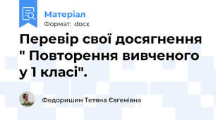 Перевір свої досягнення " Повторення вивченого у 1 класі".