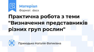 Практична робота з теми "Визначення представників різних груп рослин"