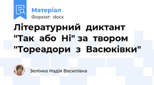 Літературний  диктант "Так  або  Ні" за  твором  "Тореадори  з  Васюківки"