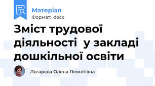 Зміст трудової діяльності  у закладі дошкільної освіти