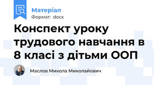 Конспект уроку трудового навчання в 8 класі з дітьми ООП