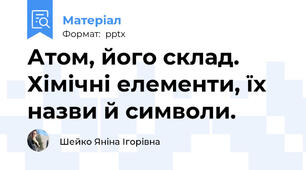 Атом, його склад. Хімічні елементи, їх назви й символи.
