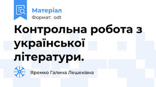 Контрольна робота з української літератури.