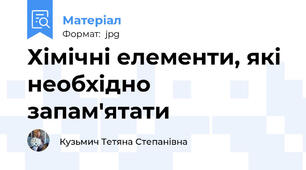 Хімічні елементи, які необхідно запам'ятати