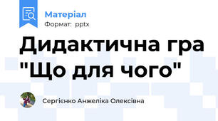 Дидактична гра "Що для чого"