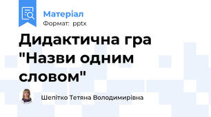 Дидактична гра "Назви одним словом"